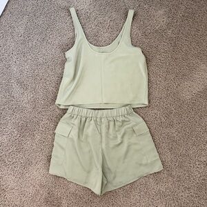 NWOT Abercrombie Lounge Satin Tank & Short Set